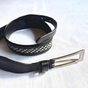 Never worn Aquascutum black and tweed belt - vintage early 2000
